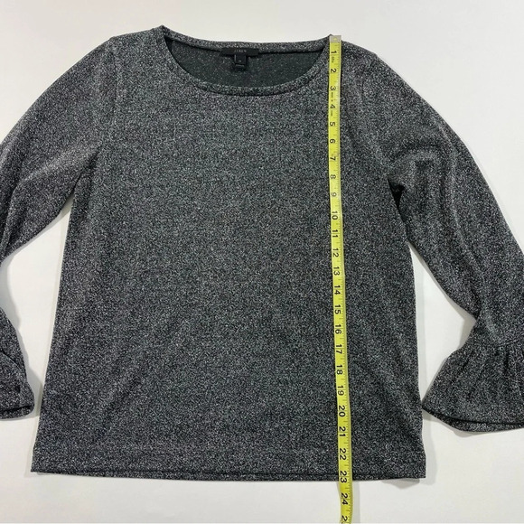 J Crew Sparkle Bell Sleeve Top Metallic - Picture 9 of 9